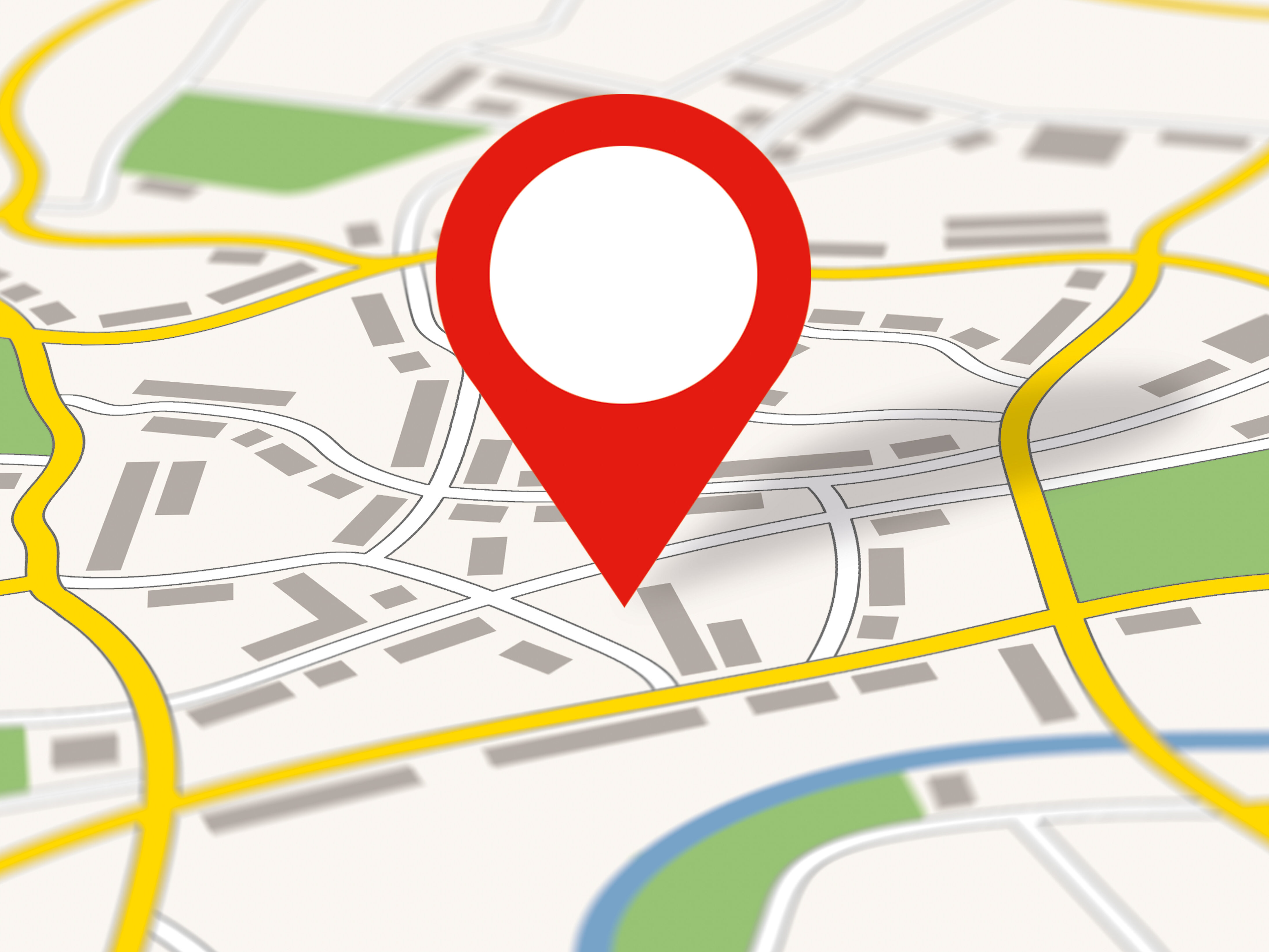 A generic city map with an icon